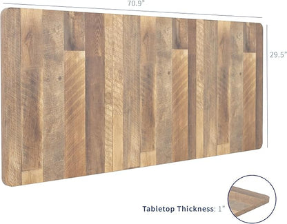 VIVO Reclaimed Wood Universal 71 x 30 inch Solid One-Piece Table Top for Standard and Sit to Stand Height Adjustable Home and Office Desk Frames, DESK-TOP71P