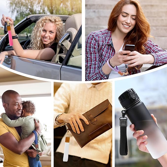 Fishent Stretchy Wristlet Keychain,Braided Cute Wrist Lanyards for Keys, Key Chain Holder for Women Men, Wrist Strap Keychain for Car Keys Phone Camera Wallet ID Badges Card (Zebra)