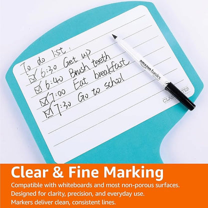 Amazon Basics Dry Erase Markers, Low Odor Ultra Fine Tip, 12-Pack, Black