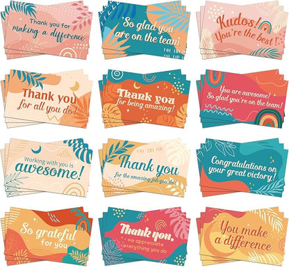 Yeaqee 240 Pcs Employee Appreciation Kudos Cards Funny Blank Back Motivational Card Encouragement Thank You Note Recognition Card for Teacher College Affirmation Gift(Retro)