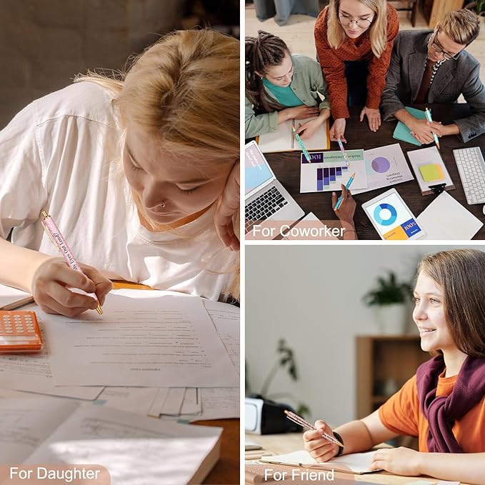 Snarky Funny Office Pens,12 Pcs Negative Sarcastic Hilarious Quotes Work Ballpoint Pens with Stylus Tip for Colleague Co-workers Gift Black Ink (Style 5, 12)