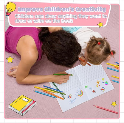 Henoyso 12 Pcs Primary Composition Notebook K-2 9 3/4 x 7 1/2 Inch Primary Journal Blank Writing Book for Kid to Write Draw and Journal 60 Page Notebook Back to School Supplies (Light Color)