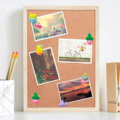 GOUWEIBA 40 Packs Decorative Thumb Tacks - Cute Push Pins Colorful Pushpins for Photo Wall Cork Board Bulletin Board Home Office Decor Cubicle Decorations (Cactus)