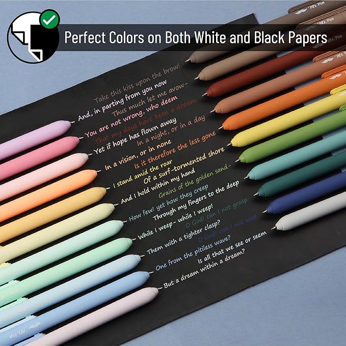 Mr. Pen- Retractable Gel Pens, 22 Pack, Color Ink Gel Pens Fine Point, 22 Vintage Colors, Gel Pens Fine Point, Retractable Pens, Cute Pens, Aesthetic Pens for Journaling Fine Tip Pens