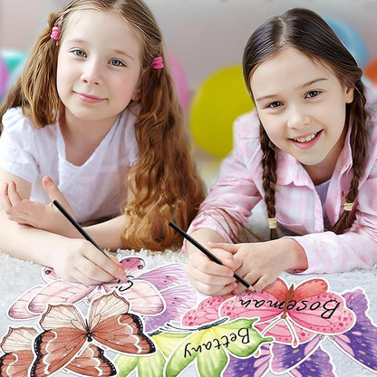 B1ykin 90Pcs Spring He Lives Floral Cross Bulletin Board Decoration Set, Watercolor Butterfly Name Tags Cutouts, Spring Christian Bible Jesus Resurrection Bulletin Boarders for Sunday School Classroom