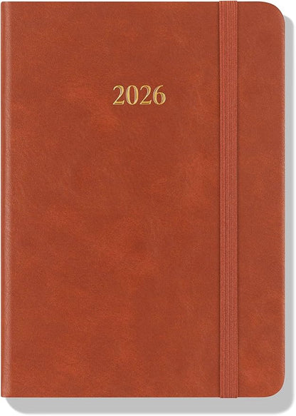 Wykeham's Executive 2026 Daily Journal Planner – US Public Holidays & Format – Customization Available (Brown, 6"×4.5")