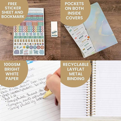 bloom daily planners 2025 (8.5" x 11") Calendar Year Day Planner (January 2025 - December 2025) - Weekly/Monthly Dated Agenda Organizer with Stickers & Tabs - Iridescent Opal