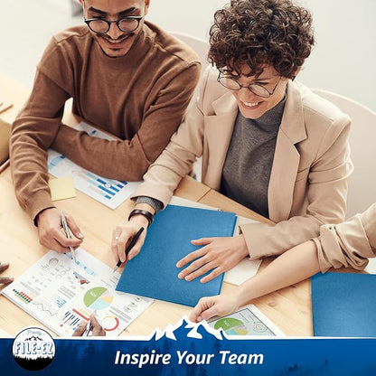 FILE-EZ Two-Pocket Folders, Light Blue, 25-Pack, Textured Paper, Letter Size (EZ-32520)