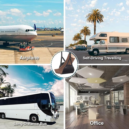 Airplane Foot Rest, Adjustable 2 Pack Airplane Foot Hammock for Plane Travel - Portable Travel Essentials, Relax Your Feet and Legs, for Long Haul Airplane Travel, Car Travel, Train and Office.