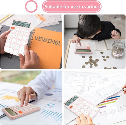VEWINGL Standard Calculator 12 Digit,Desktop Large Display and Buttons,Calculator with Large LCD Display for Office,School, Home & Business Use,Automatic Sleep,with Battery