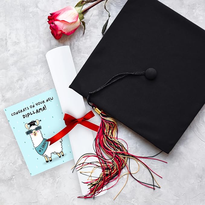 ALY LOU Graduation Card Funny for Him/Her, Congratulations Grad Card for Students Son Daughter, College High School University Greeting Cards (Dipllama)