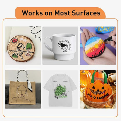 Permanent Markers 12 Black - Waterproof Quick Drying Pens Set 8 Fine Tip, 2 Ultra Fine, 2 Chisel Tip Office Home School Supplies for Adults Writing Doodling Marking