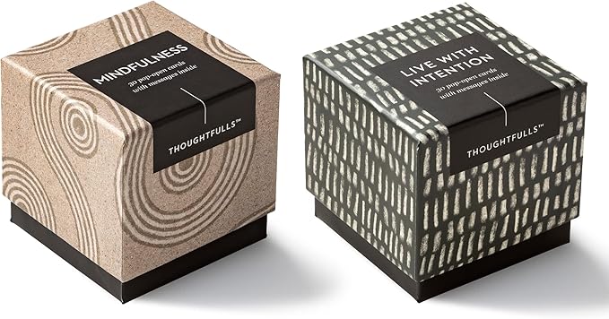 Compendium ThoughtFulls Pop-Open Cards — 2-Pack of Mindfulness, Live with Intention — 60 Pop-Open Cards, Each with a Different Message Inside