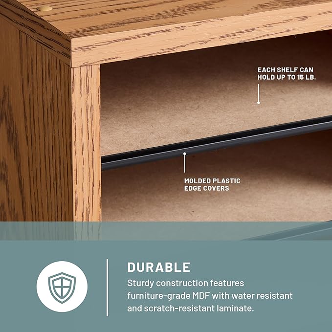 Safco Literature Organizer, 36 Compartments, Office and Classroom Mailbox with Adjustable Shelves, Wood Paper and Mail Sorter, Medium Oak