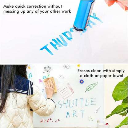 Dry Erase Markers, Shuttle Art 60 Bulk Pack 15 Colors Magnetic Whiteboard Markers with Erase, Fine Point Dry Erase Markers Perfect for Writing on Whiteboards, Glass, Mirror for School Office Home