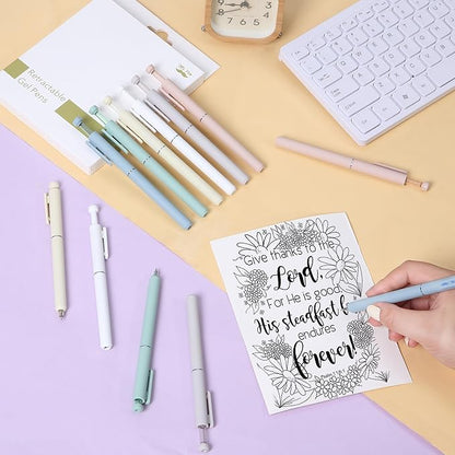 Mr. Pen- Retractable Gel Pens, 12 Pack, Black Ink, Soft Pastel Barrel Gel Pens Fine Point 0.5mm, Retractable Pen, Cute Pen