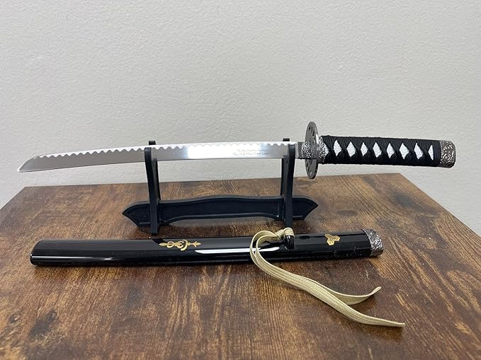 17 inch Stainless Steel Bride's Mini Katana Kill Bill Sword Mini Dagger Letter Opener Table Decor w/Free Display Stand