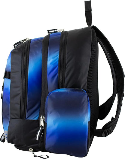 Eastsport Extra Large Backpack Expandable Oversized For Travel Hiking Work Camping Sports Outdoors With Drawstring Bag 18x13.5x9.5 Mochila De Viaje Blue Ombre Black