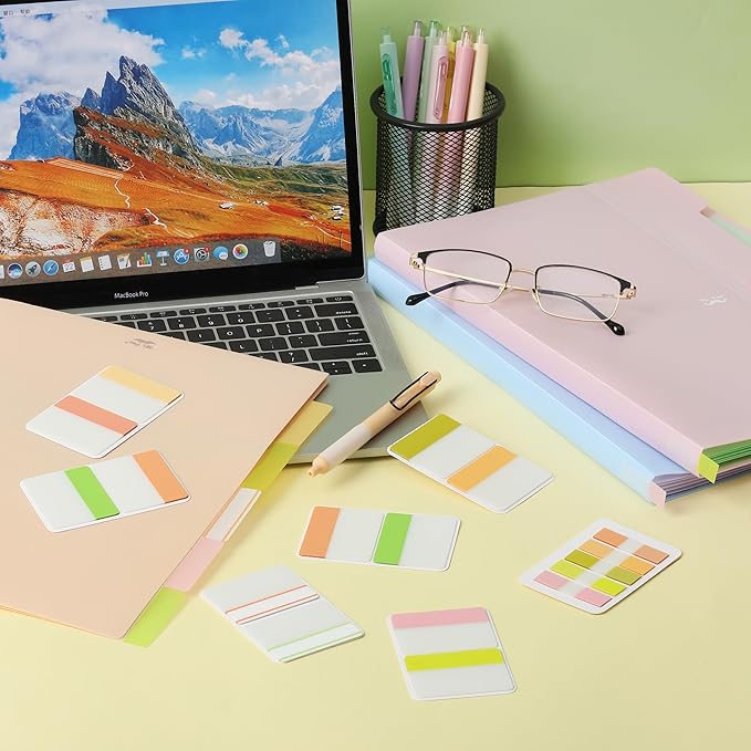 Mr. Pen Sticky Index Tabs - 500 Pcs, 21 Sets, Colorful Page Markers for Binders, Books, & Notebooks