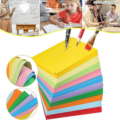 MotBach 600 Pieces Index Cards Flash Cards,3" x 5", 10 Color Assorted Color Blank Memo Note Cards Unlined Studying Record Index Cards To Do List for Home School Office Supplies