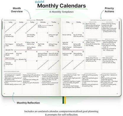 Roterunner Hardcover Purpose Planner Notebook B5 7.5 x 9.8 Undated Daily Planner 2024-2025 Daily Weekly and Monthly Productivity Planner Life Planner ADHD Planner for Adults Self Care Journal