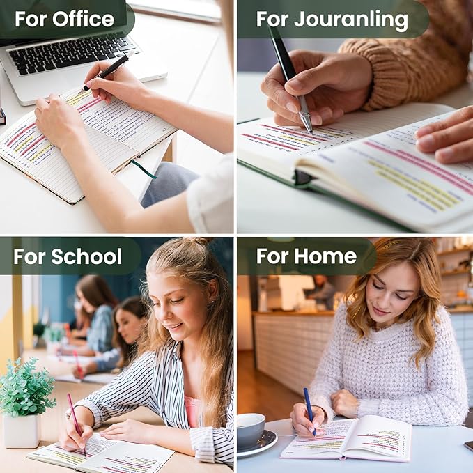 Lined Journal Notebook for Women & Men, Hardcover Leather Journal for writing, A5 College Ruled Notebook for Work & Note Taking, Perfect for Office School Home Supplies, 160 Pages, Dark Green