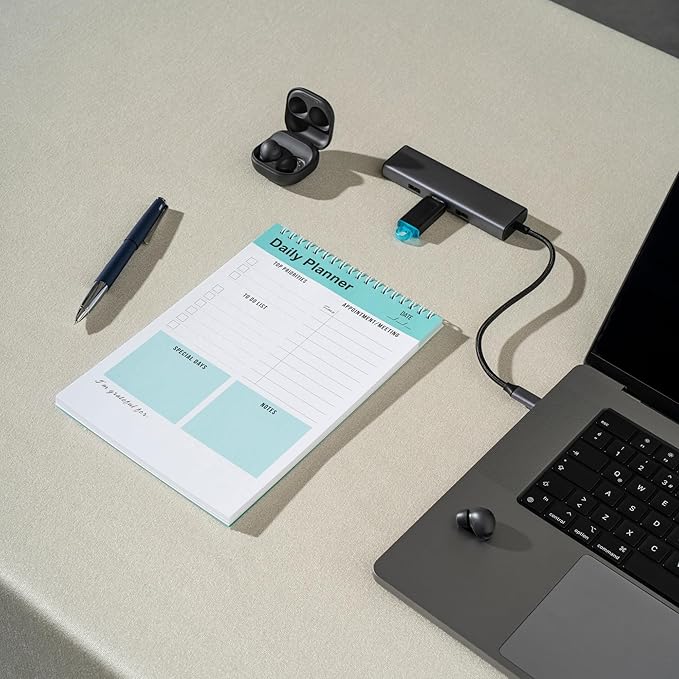 Daily Planner Notebook, To Do List Notepad, Spiral Notebook, Undated-52 Sheets-6.5" x 9.8" Checklist, Notebooks for Work, Personal Organizer Notepad, Daily Task Notebook (Green)