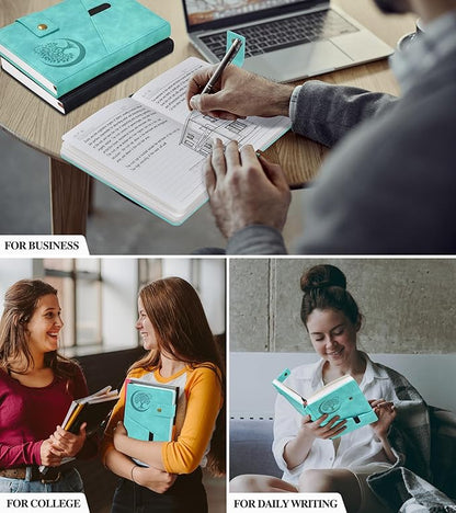 Lined Journal Notebook for Men, A5 Leather Journals for Writing Women, Hardcover Notebooks for Work,School,Note Taking,Travel,Business,Personal daily Diary,200 Page College Ruled (5.9" x 8.4")