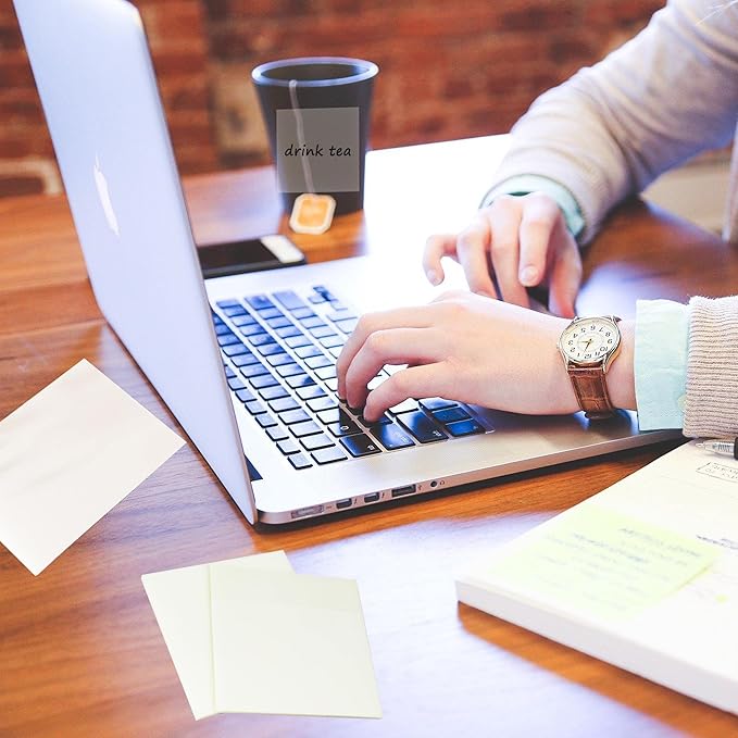 Transparent Sticky Notes 500 Sheets, 2 x 3 in Clear Sticky Notes, See Through Invisible Translucent Sticky Notes Waterproof Self-Stick Note Pads for School, Office (10 Packs)