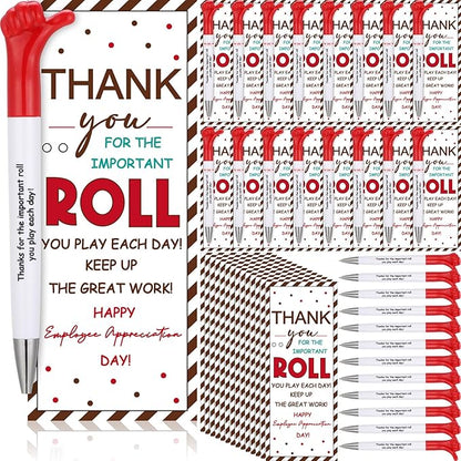 24 Sets Employee Appreciation Gifts Bulk Include Thumbs up Ballpoint Pens Thank You Card with Tie Thank You Gifts for Staff Coworkers Teachers Teem Volunteers Nurse