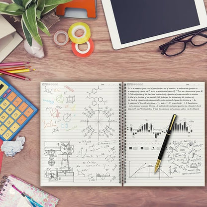 A4 Lined Spiral Notebook, 2 Pack Large Spiral Journal for Writing, 200 Pages 100gsm Thick Lined Paper Notebooks for Work, Class, Taking Notes, Drawing - Kraft Brown Cover, 8.5" x 11"