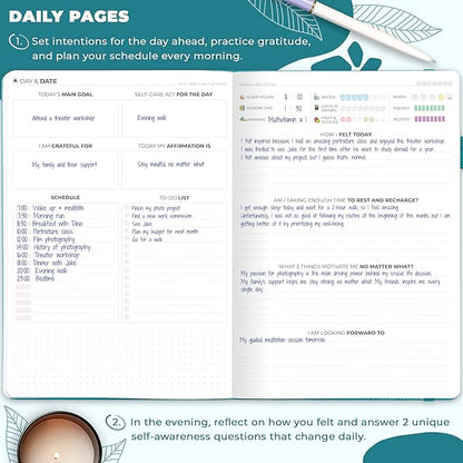 Clever Fox Self-Care Journal – Wellness & Daily Reflection Notebook – Mental Health & Personal Development Journal – Self-Care, Meditation & Mood Journal for Women & Men – Large (Aquamarine)