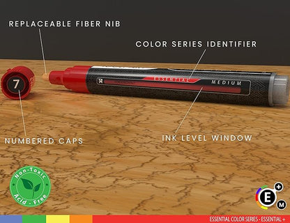 Acrylic Markers, Paint Pens Assorted Vibrant Markers for Rock Painting, Canvas, Glass, Mugs, Wood, Ceramic, Fabric, Metal, Scrapbooking. Non Toxic, Quick Dry, Multi-Surface, Lightfast (MEDIUM)