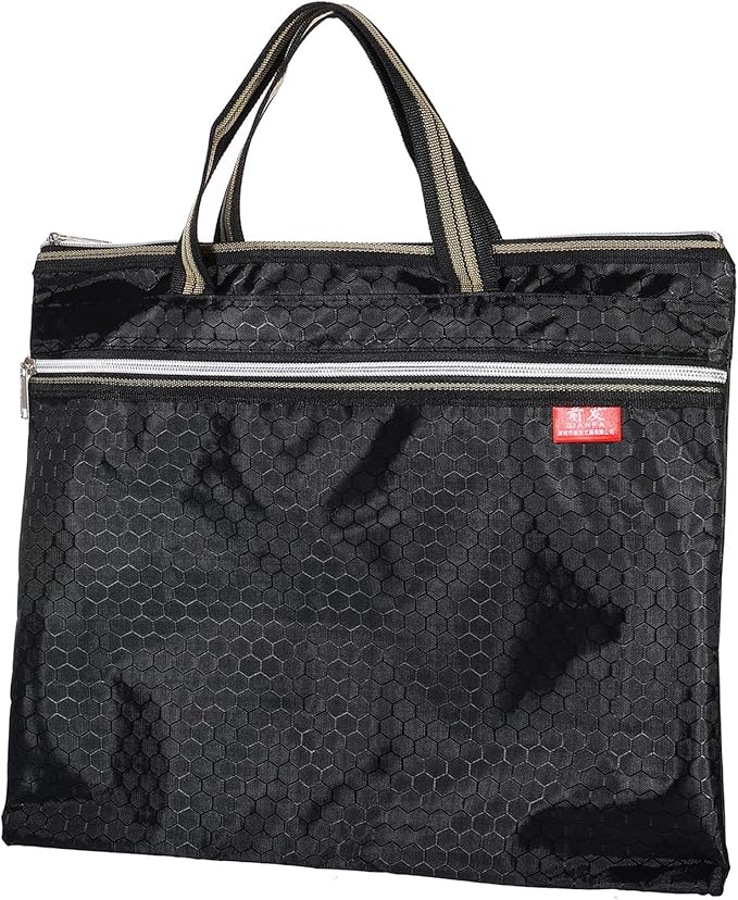 PATIKIL Waterproof Zipper File Bag, Documents Books Tools Storage Zip Pouch for Office Travel, Black