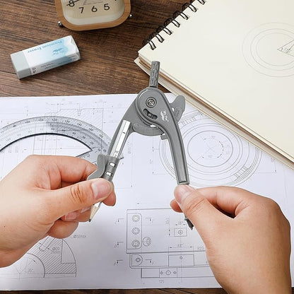 Mr. Pen- Compass and Protractor Set, Shuttle Grey, Compass Geometry Tool, Protractor and Compass Set, Compass Drawing Tool, Drawing Compass, Geometry Compass, Math Compass for Geometry