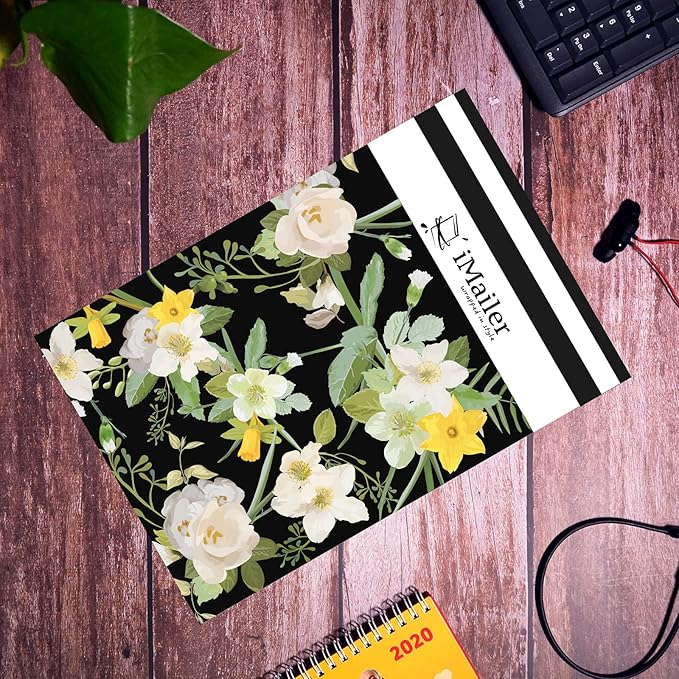 iMailer-12" x 15.5"(100pcs) Poly Mailer Mailing Shipping Black Flower Envelope Package Bags-Self Seal…