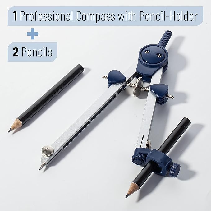 Mr. Pen- Compass for Geometry, Compass with Pencil, Compass Drawing Tool, Drawing Compass, Math Compass, Drafting Tools, Drawing Tools, Geometry Compass, Circle Drawing Tool, Geometry Set