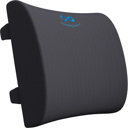 Everlasting Comfort Lumbar Support Pillow for Office Chair - Memory Foam Back Cushion for Chair, Car, Couch - Lumbar Pillow Promotes Better Posture, Back Pain Relief - Ideal for Gaming and Desk Chairs