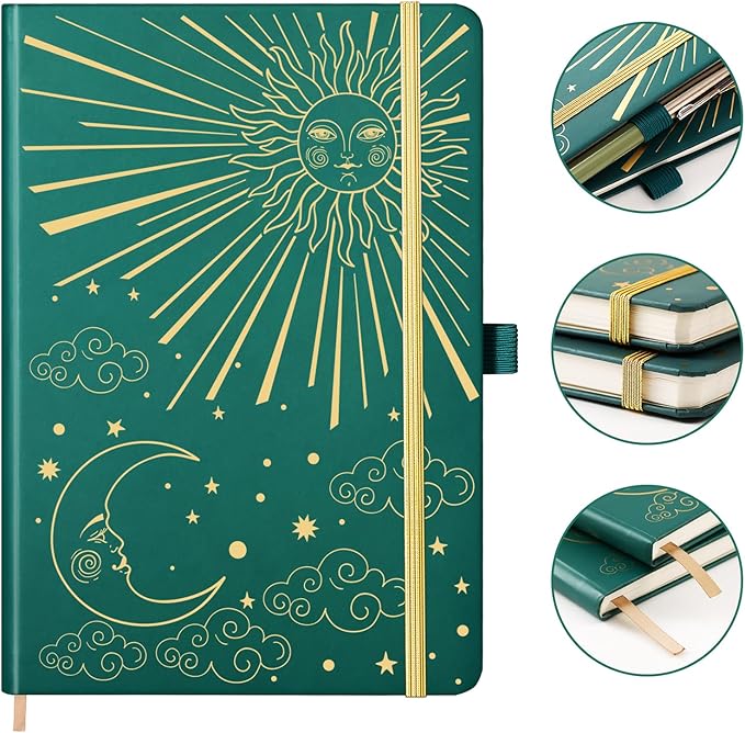 Frasukis Journaling Notebooks - Lined Journal with Thick Paper, 8.5" X 6.4", 144 Pages, Notebooks College Ruled, Banded with Exquisite Inner Pocket