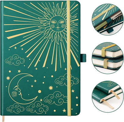 Frasukis Journaling Notebooks - Lined Journal with Thick Paper, 8.5" X 6.4", 144 Pages, Notebooks College Ruled, Banded with Exquisite Inner Pocket
