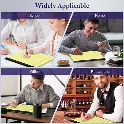 2 Pack Note Pads 11" x 9.5" Legal Pads College Ruled Notepad Micro Perforated Writing Pads Yellow Lined Paper 80GSM College Ruled Paper Pad of Paper 30 Sheets Notebook for School, To-Do Lists, Office
