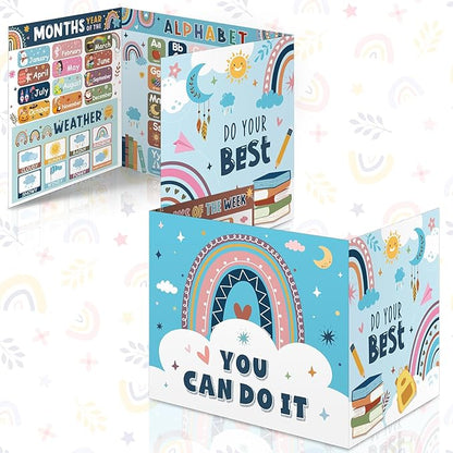 Pasimy 24 Pcs Desk Dividers Double Sided Privacy Folders for Students Classroom Desk Cardboard Study Carrel Privacy Boards for Teacher Student Study Test Reduces Distractions