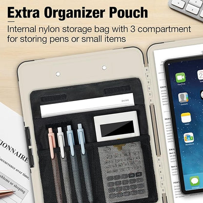 Sooez Toughest Clipboard with Storage, Internal Pen Pouch Included, Letter/ A4 Size, Shockproof Heavy Duty Plastic Clip Boards 8.5x11”, High Capacity Clipboards Box Case for Contractor Trucker Driver