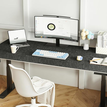 Large Felt Desk Mat,47.2"x 23.6",Non-Slip Desk Pad for Office and Home,120x60cm Full Table Mouse Pad,Keyboard Mats for Desk,Desktop Protection(Dark Gray)