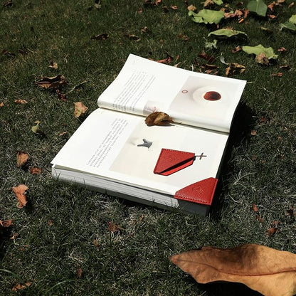 3 Pieces Leather Bookmarks Handmade Page Marker for Men Women and Kids, Faux Leather Page Clips Corner Book Markers for Students Teachers Gift for Writers Bookworm Book Lovers (06-Red)