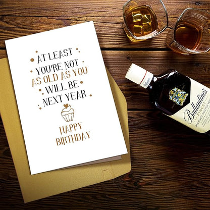 Supoeguk Funny Joke Birthday Card for Friends, Snarky Birthday Card for Him Her, Hilarious Getting Older Birthday Card