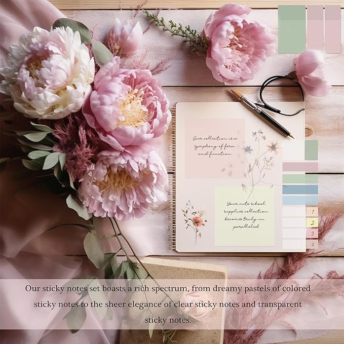 Transparent Sticky Notes,920 Sheets Waterproof Clear Sticky Notes,Clear Post It Notes Transparent for Bible Study Supplies,Office School Supplies,Book Annotation