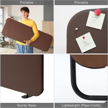 Desk Dividers, Movable Privacy Partition Panel for Students, Office, Home, Shop, Freestanding, Scratch Resistance, 48"x18", Caramel