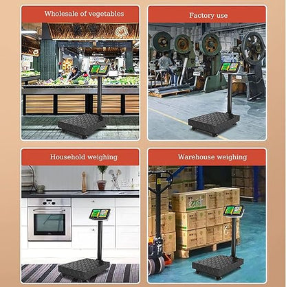 660 lb Floor Digital Platform Scale Weight Shipping Scale 0.1 LB Accuracy Postal Scale for Packages Luggage Weighing with Price Computing Counting, Kg/LB Switching LCD Display