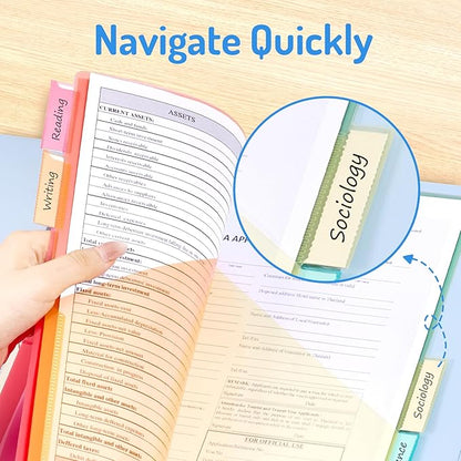 Forvencer 5 Count Dividers with Pockets, 5 Tab Dividers for 3 Ring Binder with Pockets, Subject Dividers with Pockets, Premium Quality Notebook Dividers with Pockets, Multicolor, 1 Set